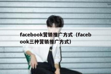 facebook营销推广方式（facebook三种营销推广方式）