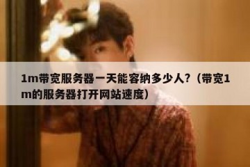 1m带宽服务器一天能容纳多少人?（带宽1m的服务器打开网站速度）