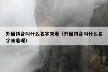 外国抖音叫什么名字来着（外国抖音叫什么名字来着呢）