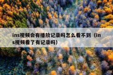 ins视频会有播放记录吗怎么看不到（ins视频看了有记录吗）