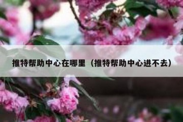 推特帮助中心在哪里（推特帮助中心进不去）