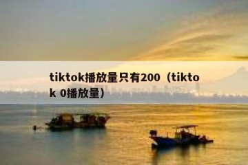 tiktok播放量只有200（tiktok 0播放量）