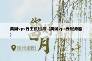 美国vps云主机租用（美国vps云服务器）