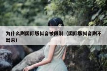 为什么刷国际版抖音被限制（国际版抖音刷不出来）