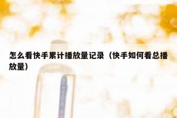 怎么看快手累计播放量记录（快手如何看总播放量）