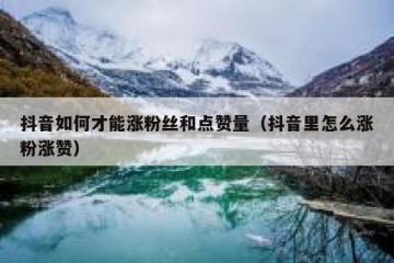 抖音如何才能涨粉丝和点赞量（抖音里怎么涨粉涨赞）