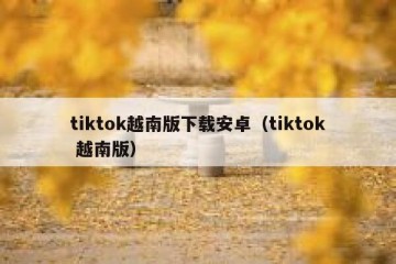 tiktok越南版下载安卓（tiktok 越南版）