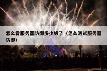 怎么看服务器防御多少级了（怎么测试服务器防御）