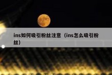 ins如何吸引粉丝注意（ins怎么吸引粉丝）