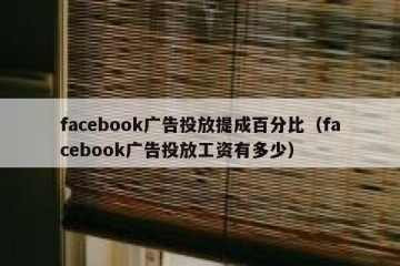 facebook广告投放提成百分比（facebook广告投放工资有多少）