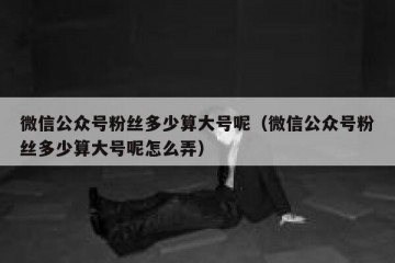 微信公众号粉丝多少算大号呢（微信公众号粉丝多少算大号呢怎么弄）