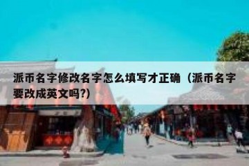 派币名字修改名字怎么填写才正确（派币名字要改成英文吗?）