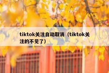 tiktok关注自动取消（tiktok关注的不见了）