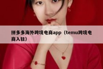 拼多多海外跨境电商app（temu跨境电商入驻）