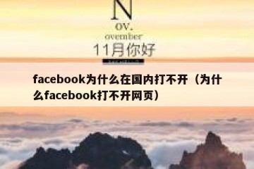 facebook为什么在国内打不开（为什么facebook打不开网页）