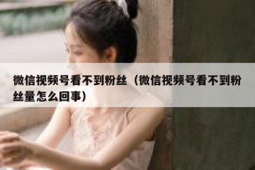 微信视频号看不到粉丝（微信视频号看不到粉丝量怎么回事）