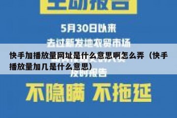快手加播放量网址是什么意思啊怎么弄（快手播放量加几是什么意思）