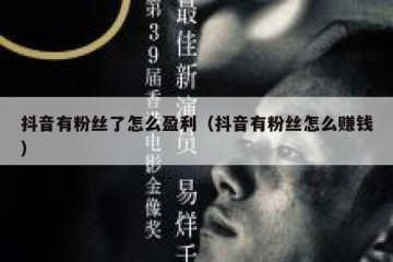 抖音有粉丝了怎么盈利（抖音有粉丝怎么赚钱）