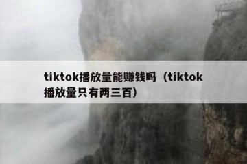 tiktok播放量能赚钱吗（tiktok播放量只有两三百）
