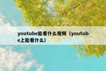 youtube能看什么视频（youtube上能看什么）