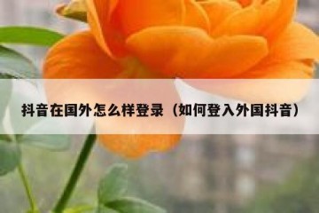 抖音在国外怎么样登录（如何登入外国抖音）