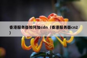 香港服务器如何加cdn（香港服务器cn2）
