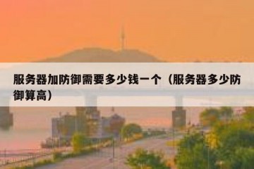 服务器加防御需要多少钱一个（服务器多少防御算高）
