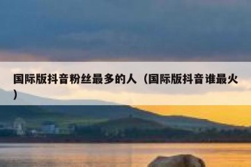 国际版抖音粉丝最多的人（国际版抖音谁最火）