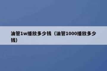 油管1w播放多少钱（油管1000播放多少钱）
