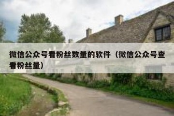 微信公众号看粉丝数量的软件（微信公众号查看粉丝量）