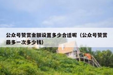 公众号赞赏金额设置多少合适呢（公众号赞赏最多一次多少钱）