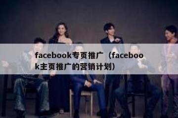 facebook专页推广（facebook主页推广的营销计划）