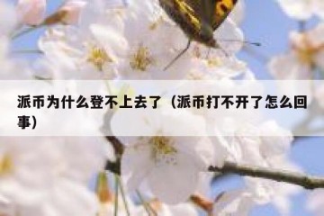 派币为什么登不上去了（派币打不开了怎么回事）
