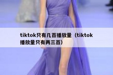 tiktok只有几百播放量（tiktok播放量只有两三百）