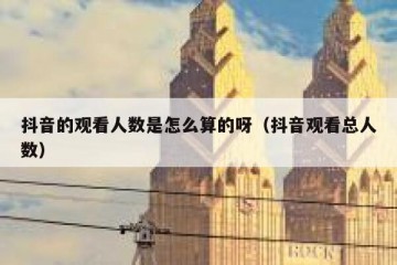 抖音的观看人数是怎么算的呀（抖音观看总人数）