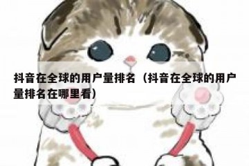 抖音在全球的用户量排名（抖音在全球的用户量排名在哪里看）