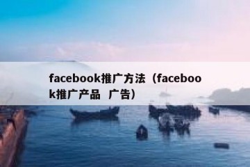 facebook推广方法（facebook推广产品  广告）