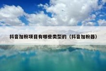 抖音加粉项目有哪些类型的（抖音加粉器）