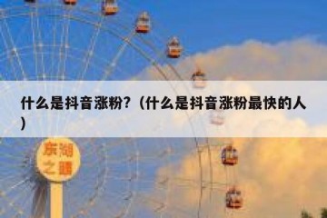 什么是抖音涨粉?（什么是抖音涨粉最快的人）