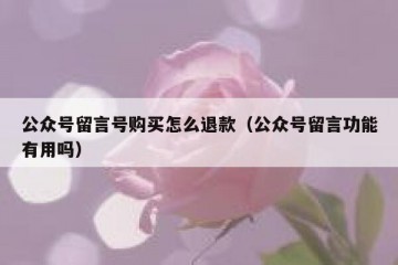 公众号留言号购买怎么退款（公众号留言功能有用吗）