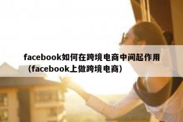 facebook如何在跨境电商中间起作用（facebook上做跨境电商）