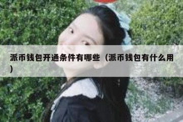 派币钱包开通条件有哪些（派币钱包有什么用）