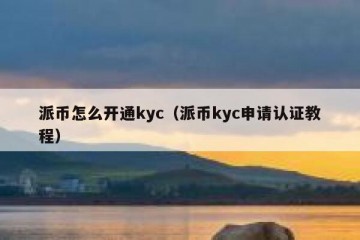 派币怎么开通kyc（派币kyc申请认证教程）