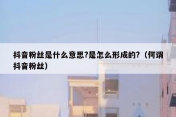抖音粉丝是什么意思?是怎么形成的?（何谓抖音粉丝）