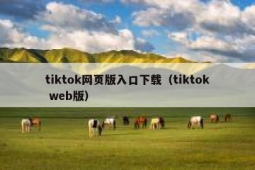 tiktok网页版入口下载（tiktok web版）