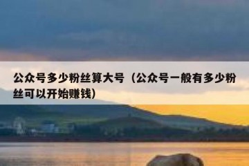 公众号多少粉丝算大号（公众号一般有多少粉丝可以开始赚钱）