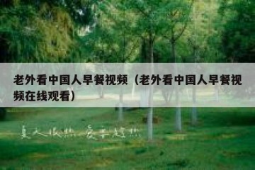 老外看中国人早餐视频（老外看中国人早餐视频在线观看）