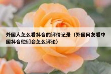 外国人怎么看抖音的评价记录（外国网友看中国抖音他们会怎么评论）