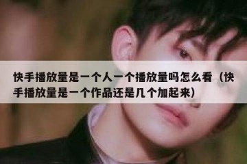 快手播放量是一个人一个播放量吗怎么看（快手播放量是一个作品还是几个加起来）