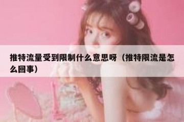 推特流量受到限制什么意思呀（推特限流是怎么回事）